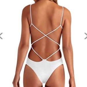 NWT VITAMIN A LILLI ECO WHITE BODYSUIT SWIMSUIT 10